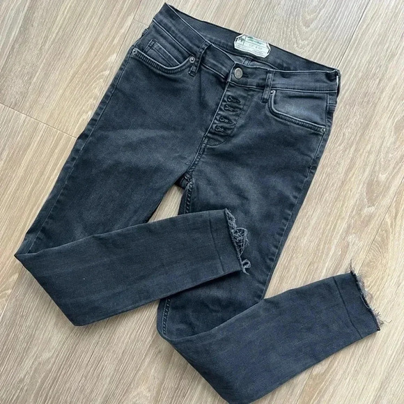 Free People Skinny Jean Black Size 26 - Picture 1 of 5